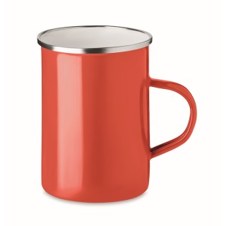 Taza metal con capa de esmalte personalizada